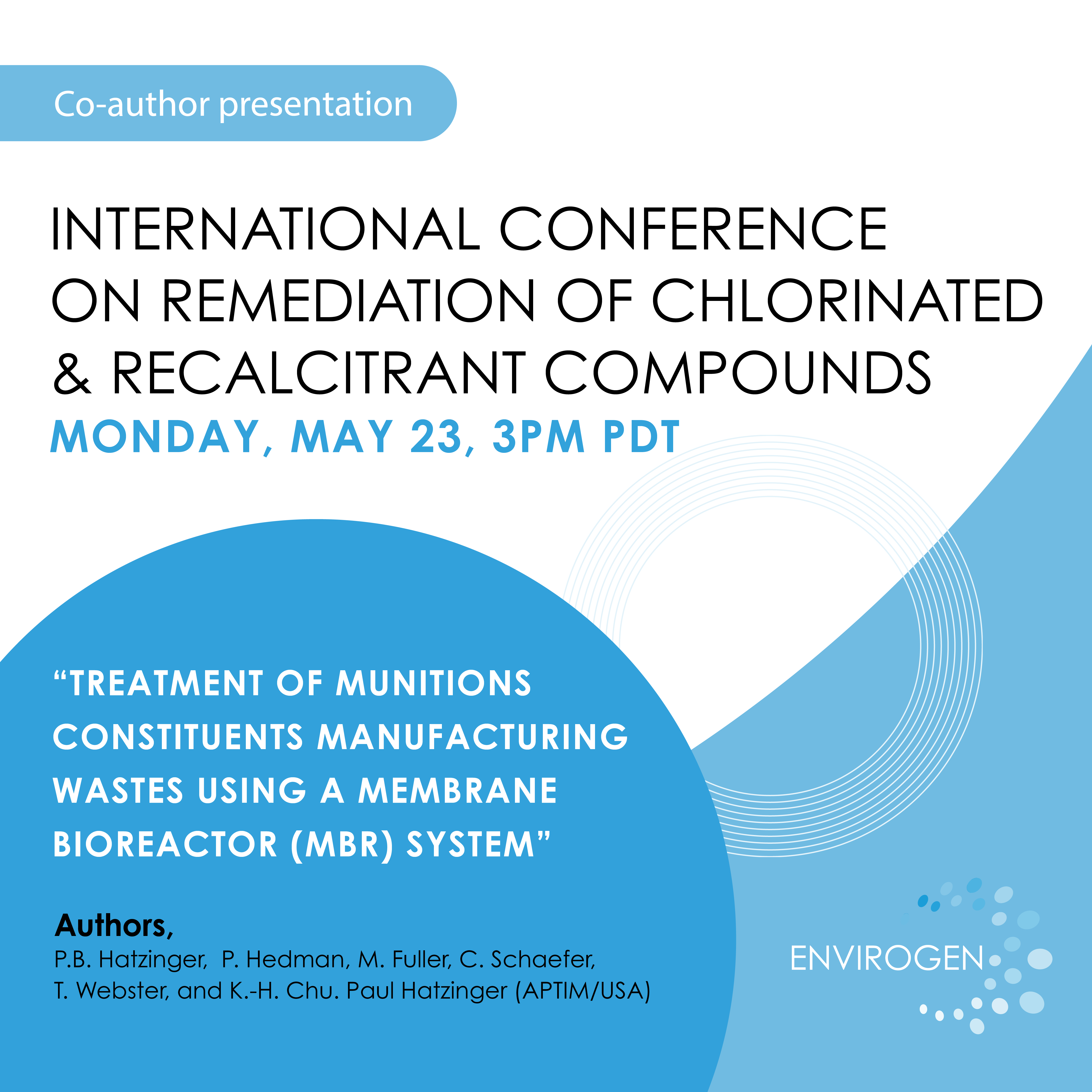 2022 Chlorinated Conference: Envirogen Co-Author Program Presentation